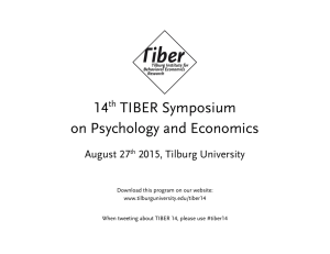 14 TIBER Symposium on Psychology and Economics