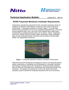 Technical Application Bulletin  RO/NF Polyamide Membrane Feedwater Requirements