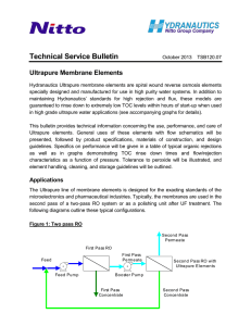 Technical Service Bulletin Ultrapure Membrane Elements