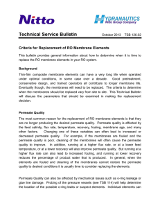 Technical Service Bulletin Criteria for Replacement of RO Membrane Elements