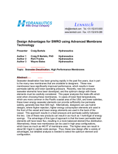 Lenntech Design Advantages for SWRO using Advanced Membrane Technology