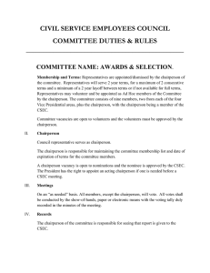 CIVIL SERVICE EMPLOYEES COUNCIL COMMITTEE DUTIES &amp; RULES ______________________________________________