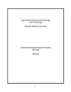 Department of Instructional Design and Technology Western Illinois University