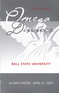 BALL STATE UNIVERSITY ALUMNI CENTER APRIL 27, 2007