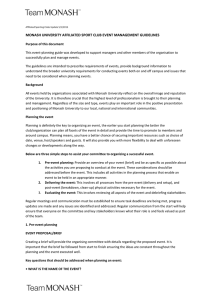 MONASH UNIVERSITY AFFILIATED SPORT CLUB EVENT MANAGEMENT GUIDELINES