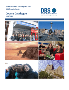 Course Catalogue Dublin Business School (DBS) and DBS School of Arts 2015/2016