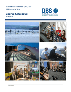 Course Catalogue Dublin Business School (DBS) and DBS School of Arts 2014/2015