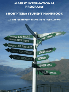 MARIST INTERNATIONAL PROGRAMS  SHORT-TERM STUDENT HANDBOOK