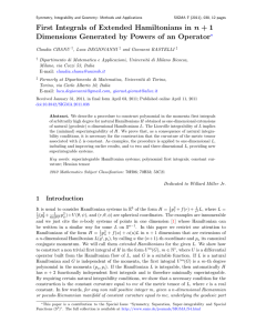 First Integrals of Extended Hamiltonians in n + 1 erator ?