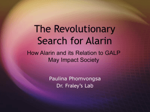 The Revolutionary Search for Alarin How Alarin and its Relation to GALP