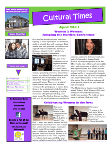 Cultural Times April 2011 Women 2 Women: Jumping the Hurdles Conference