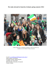 My study abroad in Limerick, Ireland, spring semester 2014