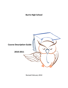   Burris High School  Course Description Guide  2010‐2011 