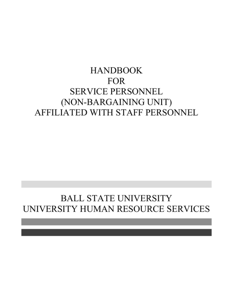 HANDBOOK FOR SERVICE PERSONNEL