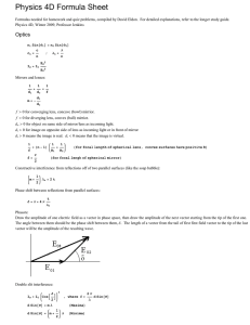 Physics 4D Formula Sheet
