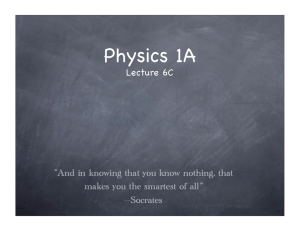 Physics 1A Lecture 6C &#34;And in knowing that you know nothing, that