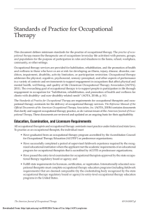 Standards of Practice for Occupational Therapy