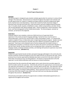 Chapter 3 Clinical Program Requirements  Overview