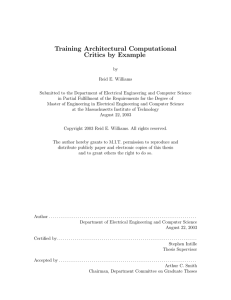 Training Architectural Computational Critics by Example