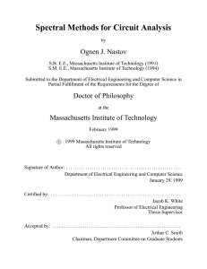 Spectral Methods for Circuit Analysis Ognen J. Nastov