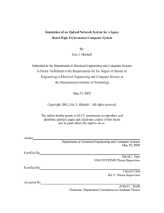 Simulation of an Optical Network System for a Space By: