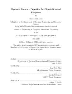 Dynamic Datarace Detection for Object-Oriented Programs Manu Sridharan