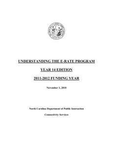 UNDERSTANDING THE E-RATE PROGRAM  YEAR 14 EDITION 2011-2012 FUNDING YEAR