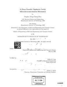 A  Piezo-Tunable  Gigahertz  Cavity Microelectromechanical  Resonator