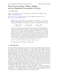 The Universal Askey–Wilson Algebra and the Equitable Presentation of U (sl )