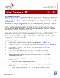 Project Washburne (UC) May 14, 2014 What is happening in the UC?