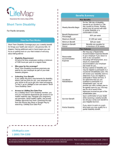 Short Term Disability Benefits Summary