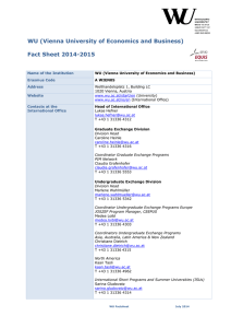 WU (Vienna University of Economics and Business)  Fact Sheet 2014-2015