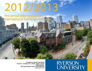 2012/2013 Pre-arrival Information for International Exchange Students