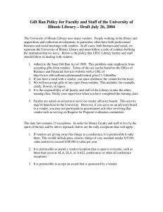 Gift Ban Policy for Faculty and Staff of the University... Illinois Library – Draft July 26, 2004