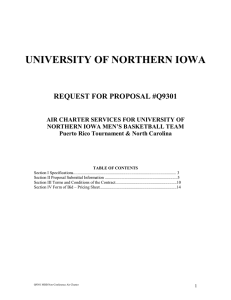 UNIVERSITY OF NORTHERN IOWA  REQUEST FOR PROPOSAL #Q9301