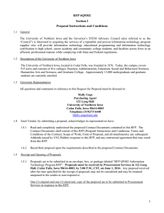 RFP #Q9302 Section I Proposal Instructions and Conditions