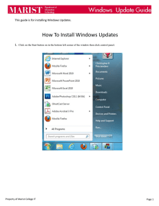 How To Install Windows Updates  This guide is for installing Windows Updates.   1.  