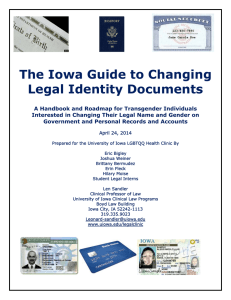 The Iowa Guide to Changing Legal Identity Documents