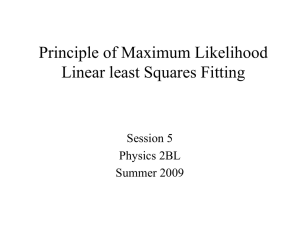 Principle of Maximum Likelihood Linear least Squares Fitting Session 5 Physics 2BL