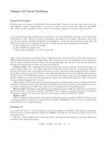 Chapter 18 Circuit Problems General Procedure