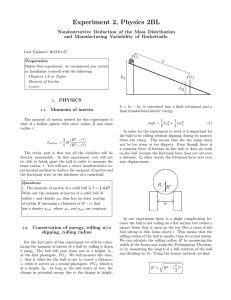 Experiment 2, Physics 2BL Nondestructive Deduction of the Mass Distribution
