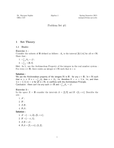 Problem Set #1 1 Set Theory