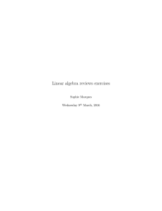 Linear algebra reviews exercises Sophie Marques Wednesday 9 March, 2016