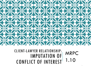 IMPUTATION OF CONFLICT OF INTEREST MRPC 1.10