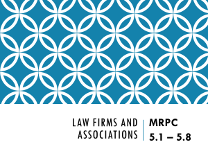 LAW FIRMS AND ASSOCIATIONS MRPC 5.1 – 5.8