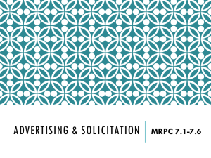 ADVERTISING &amp; SOLICITATION MRPC 7.1-7.6