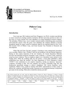 Philern Corp. Part 1 Introduction S