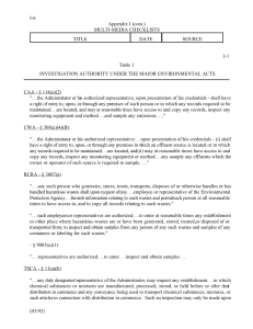 I-6 Appendix I (cont.) MULTI-MEDIA CHECKLISTS TITLE