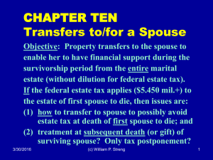 CHAPTER TEN Transfers to/for a Spouse
