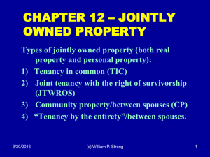 CHAPTER 12 – JOINTLY OWNED PROPERTY